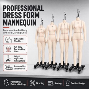 Maniquí de Costura de Cuerpo Completo Femenino, <span class=keywords><strong>Talla</strong></span> Europea 40, con Línea Roja, de Fibra de Vidrio, para Vestidos - Product Image 2