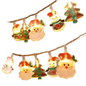 Guirlande lumineuse plate de Noël avec bonhomme de neige et Père Noël en plastique pour vitrine, décorations d'arbre et cadeaux - Product Image 5
