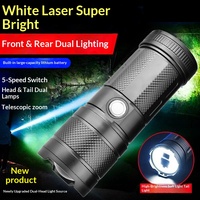 Lampe torche rechargeable USB-C 1000 lumens en ABS avec zoom, mise au point réglable, indice de protection IP44, portée du faisceau 500-600 m, mode SOS, portable pour l'extérieur