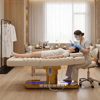 Table de massage électrique moderne de luxe à bouton unique pour salon de beauté, spa, esthétique, soins du visage, lit de beauté, lit pour extensions de cils