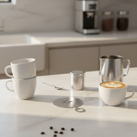 UJ-KT428  Pochoir à café classique en acier inoxydable à motif étoile  Pochoir à cappuccino