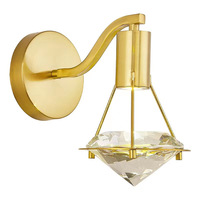 Applique Murale Moderne de Luxe en Cristal pour Bureau, Chambre, Couloir, Balcon, Escalier – Lampes Murales de Chevet en Laiton