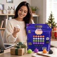 25 Pièces Boîte Mystère Surprise Mini Jouet Squishy Macaron Simulé en TPR, Jouet Anti-Stress à Presser pour Adultes et Bureau