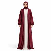 Abaya de Dubaï, robe islamique arabe turque, tissu léger et brillant, abaya ouverte modeste, vente en gros, kimono pour femmes musulmanes