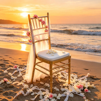 Chaises de mariage en gros, empilables, pour hôtels, banquets, événements, chaises Chavari dorées en vrac
