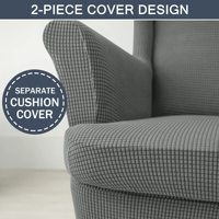 Forcheer Stretch 2 Stück Wingback Stuhl Schon bezüge Weiche Jacquard Sessel bezüge mit elastischem Boden für Wohnzimmer Schlafzimmer