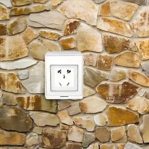 Prise murale américaine standard étanche à panneau tactile 10A non mis à la terre pour extérieur, boîtier inférieur résistant aux éclaboussures pour salle de bain - Product Image 6