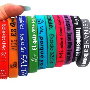 Pulseras de Silicona con Versículos Bíblicos Personalizados, Resistentes al Agua, Impresas en Serigrafía, al por Mayor, Inspiradoras, Cristianas, Religiosas, para Uso Promocional - Product Image 2