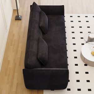 Vintage Style Island <b>Sofa</b> Fabric Straight Line Double Chaise Living Room Furniture - Product Image 3