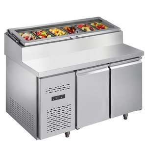 Comptoirs de préparation de réfrigérateur commerciaux Comptoirs de préparation de salade de pizza Préparateur Réfrigérateur Réfrigéré Pré Table <span class=keywords><strong>Saladette</strong></span> - Product Image 2