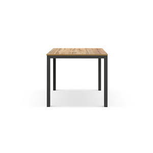 Elia Fixed <b>Table</b> Rustic Oak Melamine Top Metal Base Indoor <b>Dining</b> <b>Table</b> - Product Image 1