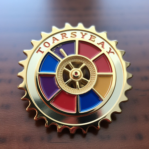 Alfileres de solapa de Las Naciones Unidas de Desarrollo Sostenible personalizados, logotipo de Paloma, buena <span class=keywords><strong>suerte</strong></span> recortado, fabricante internacional de alfileres de esmalte rotativos - Product Image 1