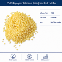 Résine pétrolière copolymère C5/C9 en gros, point de ramollissement 110 ° Adhésif pour pneus et composés de caoutchouc REACH ISO 14001