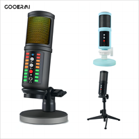 Gooermi Microphone à condensateur USB Microphone professionnel pour podcast Microphone d'enregistrement de studio Microphone de jeu RVB