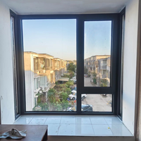 Ventana Abatible de Aluminio con Sistema de Rotura de Puente Térmico, Aislamiento Acústico y Térmico Integrado, Tamaño Personalizado para Proyectos de Construcción