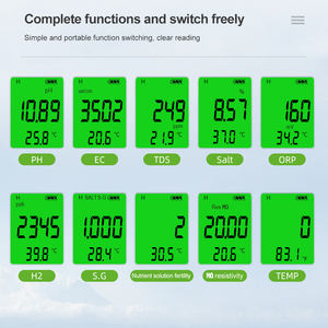 เครื่องทดสอบการตรวจสอบคุณภาพน้ำ10ใน1 PH/<span class=keywords><strong>TDS</strong></span>/<span class=keywords><strong>EC</strong></span>/เกลือ/อุณหภูมิ/S.G/ORP/H2/อุดมสมบูรณ์/ความต้านทานสำหรับสระว่ายน้ำ - Product Image 3