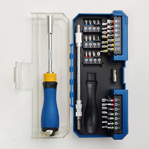Jeu de tournevis à cliquet Lixin 43 pièces, embouts métriques polis, usage domestique, tige flexible universelle - Product Image 3