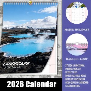 Lịch treo tường 2026 rộng rãi Lịch treo tường công viên quốc gia phong cảnh tùy chỉnh Không gian viết rộng rãi để ghi các cuộc hẹn hàng ngày chi tiết - Product Image 2