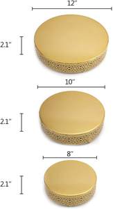 Juego de soportes para pasteles de 3 piezas, soportes redondos de Metal para pasteles, postres, magdalenas, pasteles, dulces, plato de exhibición para bodas, eventos, fiestas de cumpleaños - Product Image 3