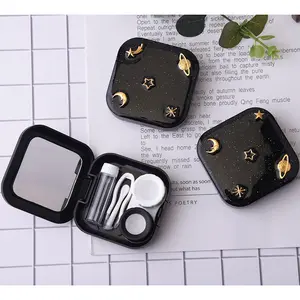 YT 917SQ Hot Cute Marble Stripe Contact Lens Case Travel Glasses Lenses Box For Unisex Eyes Care Kit Holder Container