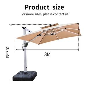 <b>Windproof</b> Solar <b>Umbrella</b> Iron Frame 140cm Diameter Outdoor Table Manual Opening Custom Large Canopy for Garden Poolside - Product Image 5