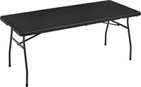 Table pliante noire durable de 5 pieds 6 pieds Bureau moderne à usage intérieur et extérieur pour parc et cour Mobilier d'extérieur