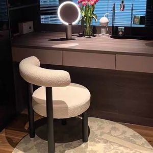 Nouvelle <span class=keywords><strong>chaise</strong></span> de salle à manger rembourrée en <span class=keywords><strong>velours</strong></span> noir nordique avec <span class=keywords><strong>chaise</strong></span> ronde enduite de <span class=keywords><strong>poudre</strong></span> noire - Product Image 4