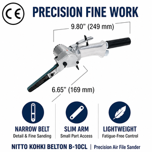 Ponceuse à bande pneumatique Nitto Kohki, meuleuse à air comprimé, outil de finition et de polissage industriel pour métaux, outil portatif professionnel - Product Image 4