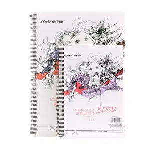 Cahier de dessin professionnel à spirale, carnet de notes personnalisé, vente en gros, couverture douce, agenda blanc, pour enfants et adultes