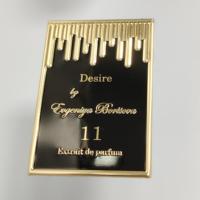 Étiquette métallique 3D personnalisée de luxe pour pot de bougie, autocollant noir imperméable pour flacon de parfum et bouteille de vin