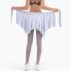 Sports Yoga Short Skirt Anti-Slip Strap A Skirt Cover Buttock Towel Ballet Dance Dress Yoga Skirts