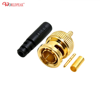 Conector Macho BNC SDI de 12G, Totalmente Chapado en Oro con Cubierta Protectora para Cable RG179 de 75 Ohmios, Grado de Transmisión