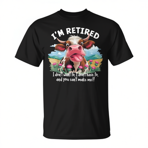 T-shirt pour femme « Je suis une vache retraitée, je suis heureuse de prendre ma retraite » - Product Image 2
