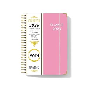 Promotion Leter Custom Logo <b>A5</b> Pink Spiral Weekly Monthly Manifestation Goal <b>Diary</b> Journal Planner Agenda Notebook With Gift Box - Product Image 3