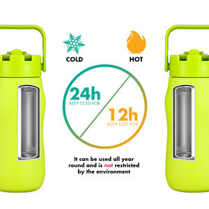 Bouteille d'eau en acier inoxydable isolée de forme <span class=keywords><strong>gourde</strong></span> de 24 oz, personnalisable, facile à transporter, ODM - Product Image 4