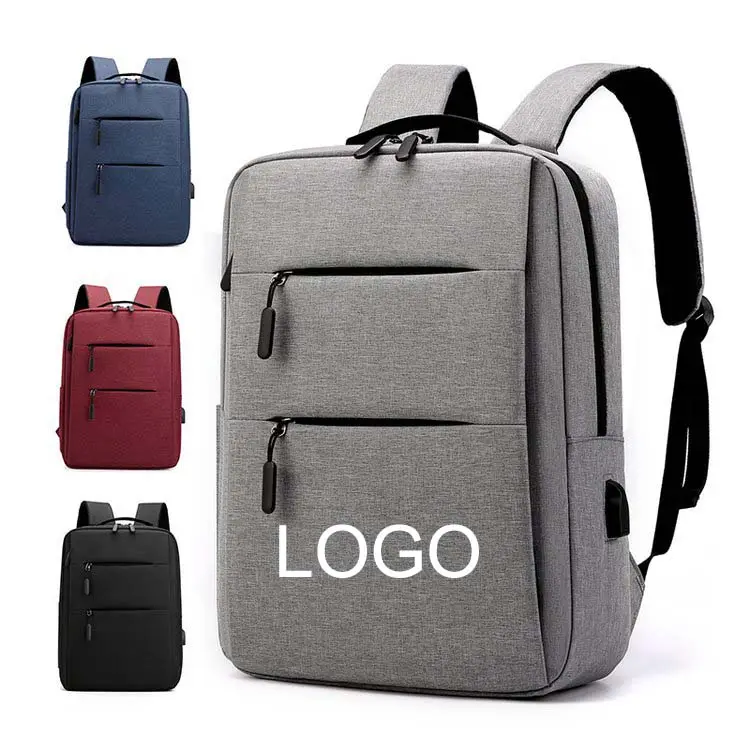 USB port laptop backpack business two zipper mochilas escolares de buena calidad 2023 good quality school backpacks for men