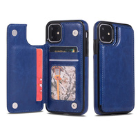 Étui de téléphone portefeuille en cuir PU de luxe avec porte-cartes pour iPhone 16 Pro Max 14 15 13 12 11, double fermoir magnétique, coque arrière