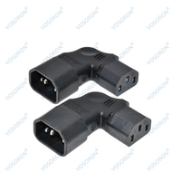 Adaptateur secteur CA IEC 320 C14 mâle vers C13 femelle, angle 90 degrés gauche/droite, certifié CE, pour montage mural LCD TV