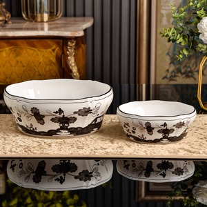 Hot Selling Italian Oriental Porcelain 7+10 Inch Fruit Bowl Full Gift Box Packaging - Product Image 4
