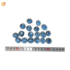 Harga bagus 17*19mm manik-manik kaca datar biru terang untuk perapian lanskap mulsa kaca