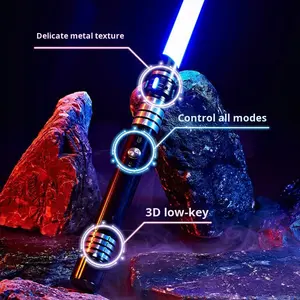 Épée <span class=keywords><strong>laser</strong></span> en alliage 2 en 1 à succès avec effets sonores, <span class=keywords><strong>sabre</strong></span> <span class=keywords><strong>laser</strong></span> pixel avec effets lumineux LED, épée <span class=keywords><strong>jouet</strong></span> colorée pour enfants - Product Image 3