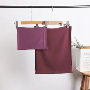 ムスリム女性マッチングアンダーキャップヘッドラップ2ピースセット女性ショールシフォンプレーンアラビアインスタントキャップヒジャーブ - Product Image 6