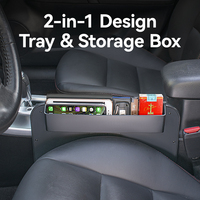 Plateau de bureau universel 2-en-1 pour volant de voiture avec porte-gobelet, fente pour tablette et organisateur de rangement pour l'espace entre les sièges, idéal pour manger et travailler