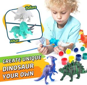 Juego de manualidades artísticas, Kit de pintura de dinosaurio, 10 figuritas de dinosaurio, decora <span class=keywords><strong>tu</strong></span> dinosaurio, crea un juguete de pintura del <span class=keywords><strong>mundo</strong></span> Dino - Product Image 6