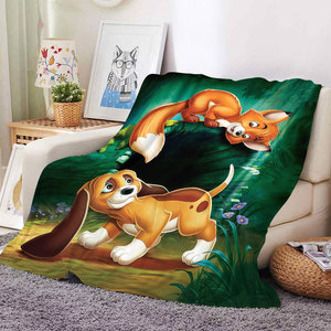 ผ้าห่มฟลานเนลลายการ์ตูนสุนัขจิ้งจอกพิมพ์ลาย 3 มิติแบบกำหนดเอง ผ้าห่มขนแกะนุ่มพิเศษ อุ่นสบาย สำหรับเด็ก ใช้ปูเตียงหรือโซฟา - Product Image 1