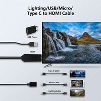Cable Adaptador USB a HDMI 1080P, 60Hz HD, Duplicación de Pantalla para iPhone y Teléfonos Android a TV, Proyector, Monitor, Plug and Play