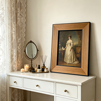 Marco de Madera Moderno Minimalista de Superficie Plana Ancha para Cuadros, Modelo 7922, Acabados en Negro, Café y Teca, Decoración de Pared
