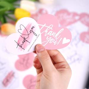 Carte <span class=keywords><strong>de</strong></span> remerciement en forme <span class=keywords><strong>de</strong></span> cœur avec message doré, carte <span class=keywords><strong>de</strong></span> vœux mini pour emballage e-commerce et décoration cadeau - Product Image 4