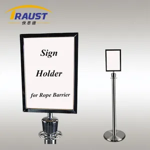Traust Outdoor Small Rotating Retractable Belt Barrier Stanchions Sign Holder