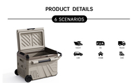 35L Camping al aire libre Congelador 12V/24V Nevera de coche con barra de tracción y rueda